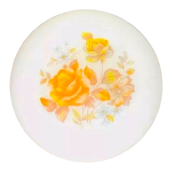 Domed Ceiling Shade Hand Painted 1930s Frosted Glass Dome Vintage Light Flowers - Picture 1 of 7